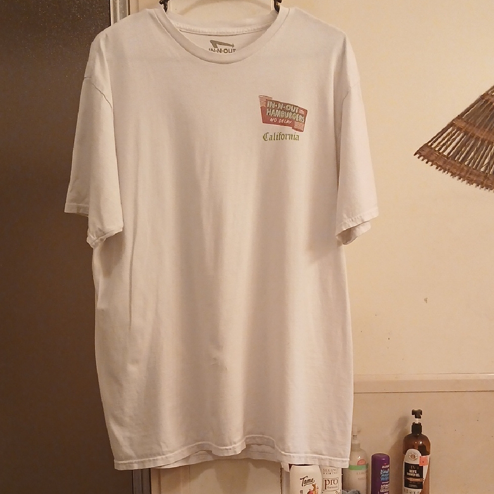 "In N Out Hamburgers No Delay California" White T-Shirt for‎ Men.(XL)